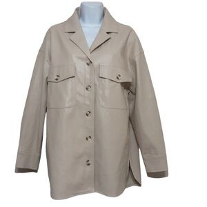 Storia chacket jacket shirts women S vegan leather button down retro minimalist